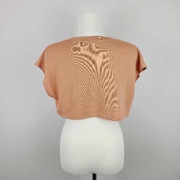 Revamped Tan Sleeveless Cropped Sweater Large - Picture 7 of 16